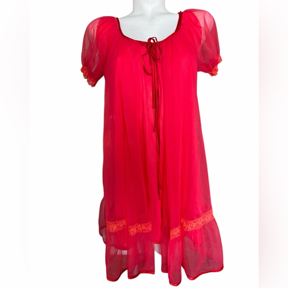 Vintage Elegant Red Baby Doll Set